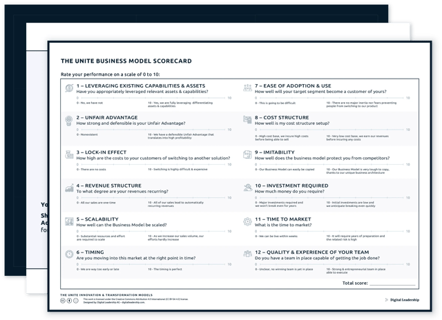 The UNITE Business Model Scorecard — download package