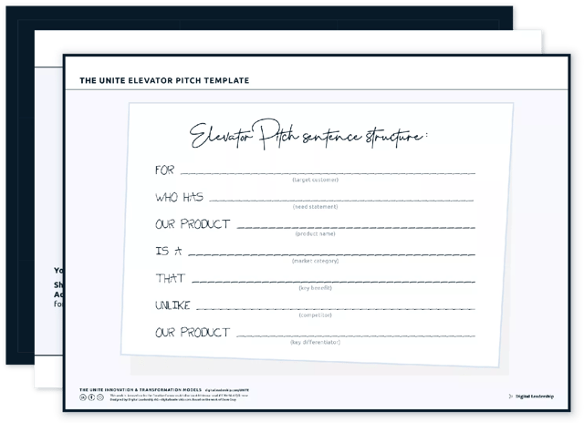 The UNITE Elevator Pitch Template — download package